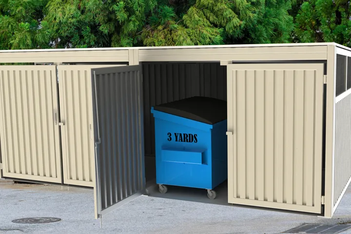 Fully Enclosed Commercial Dumpster Enclosure